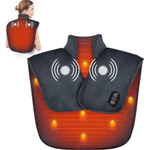 Electric Heating Pads with Massager, Weighted Heated Wrap, 2 Heat Levels